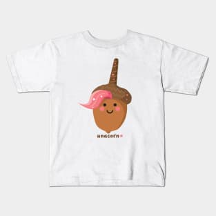 Cute Pink Haired Unacorn (Unicorn/Acorn) Kids T-Shirt